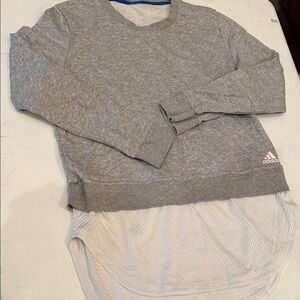 Adidas Heather Gray Layered Sweatshirt size medium